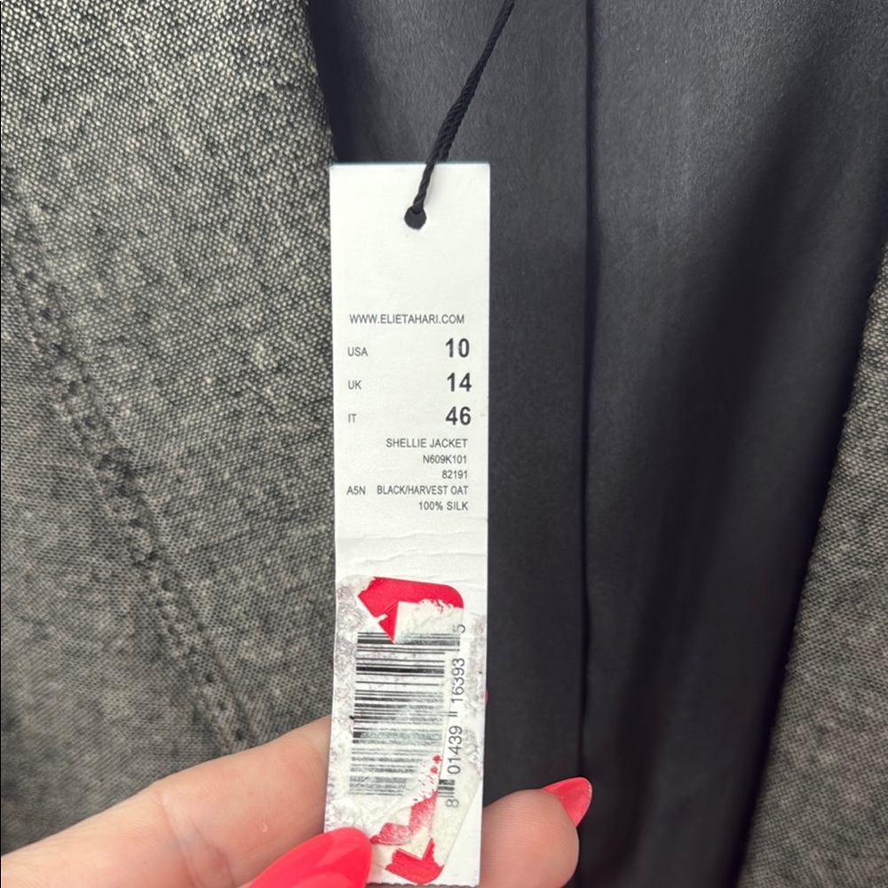 NWT 100% Silk Elie Tahari Shellie Jacket - Picture 3 of 10